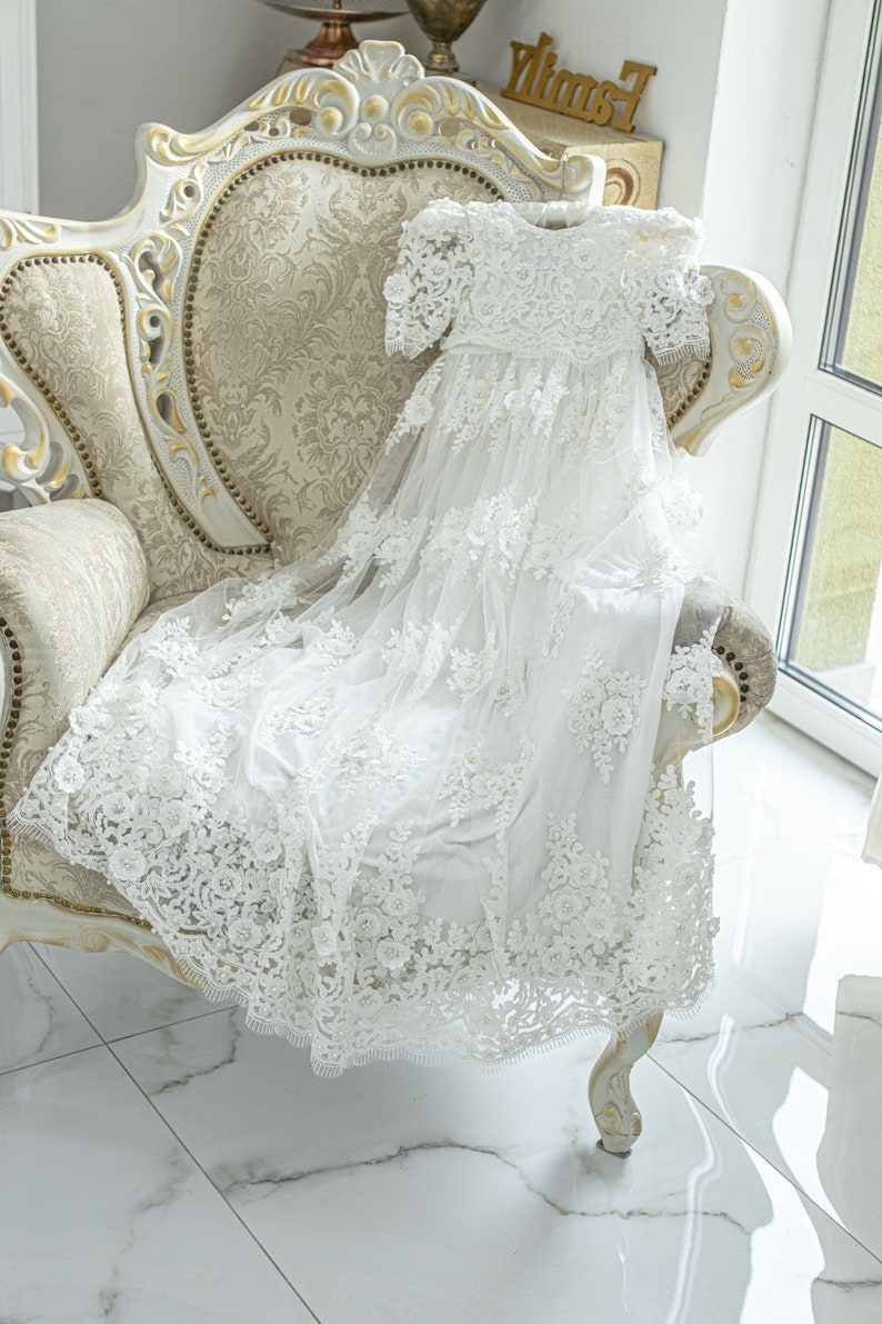 Baptism dress for baby girl with set Baby blessing dress Etsy