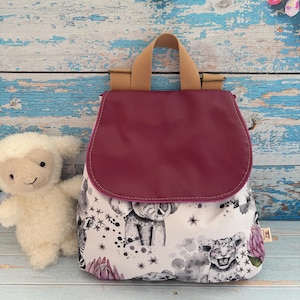 Sac à dos Imperméable Maternelle grand format pour enfants similicuir et polyester Bébés jungle rose