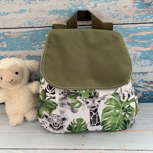 Sac à dos ImperméableMaternelle grand format pour enfants similicuir et polyester Bébés jungle