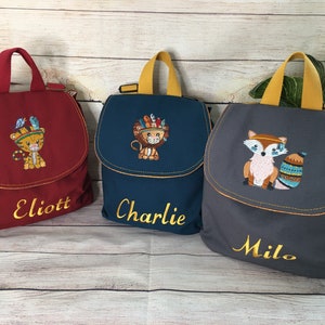 Sac à dos maternelle brodé et enfant en coton personnalisable à composer