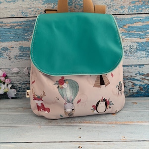 Sac à dos Imperméable Maternelle grand format pour enfants similicuir et polyester Animaux boho