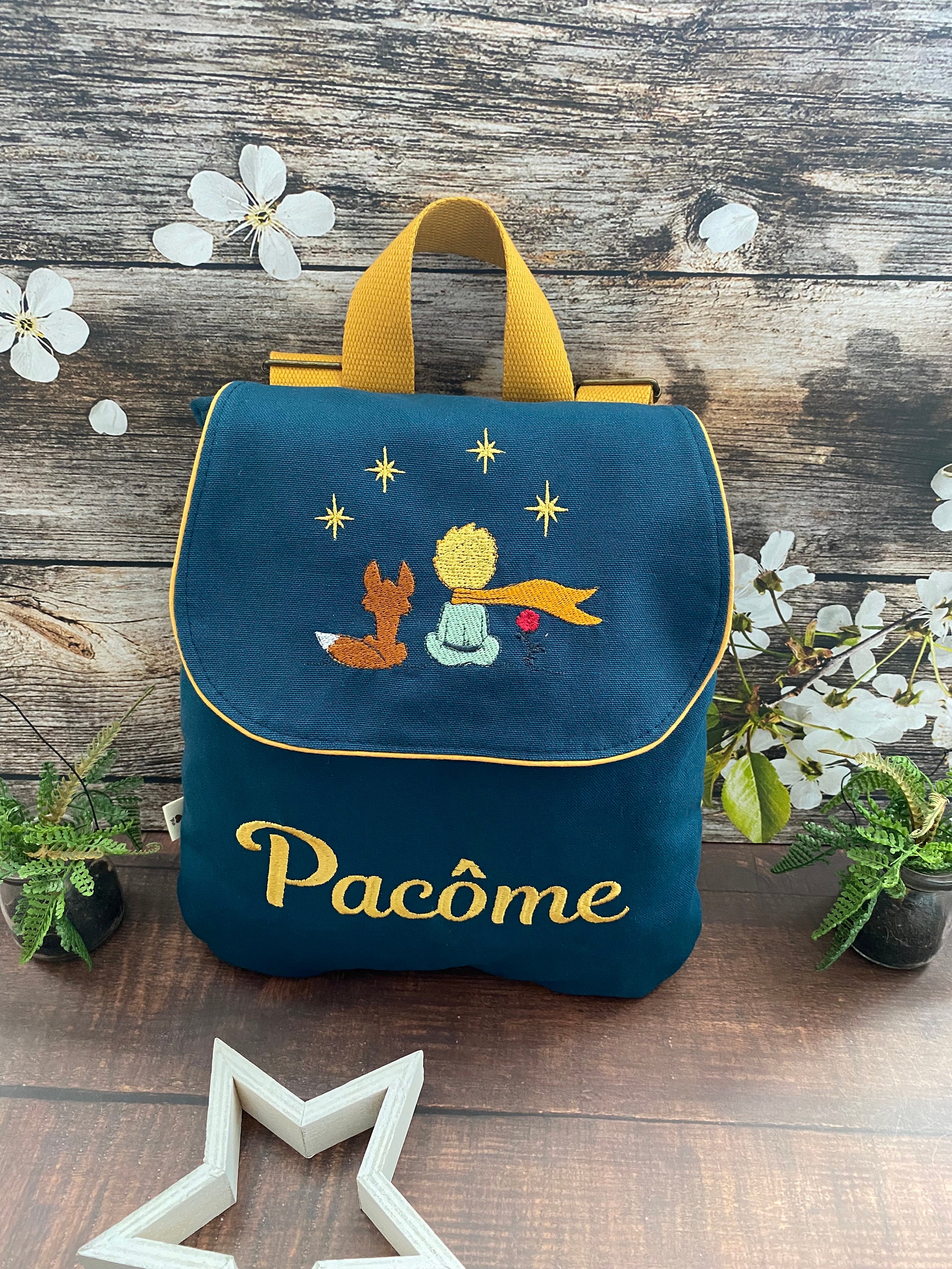 Petit Sac Rond Brodé Bohème – Bleu Violet Avec Pompons, Neuf Avec étiquettes