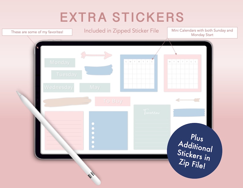 Digital Stickers Goodnotes Sticker Book Digital Sticky Etsy