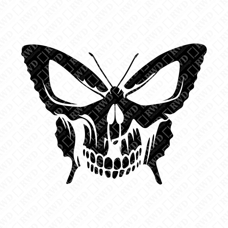 Butterfly Svg Skull Svg Skeleton Svg Memorial Svg Etsy