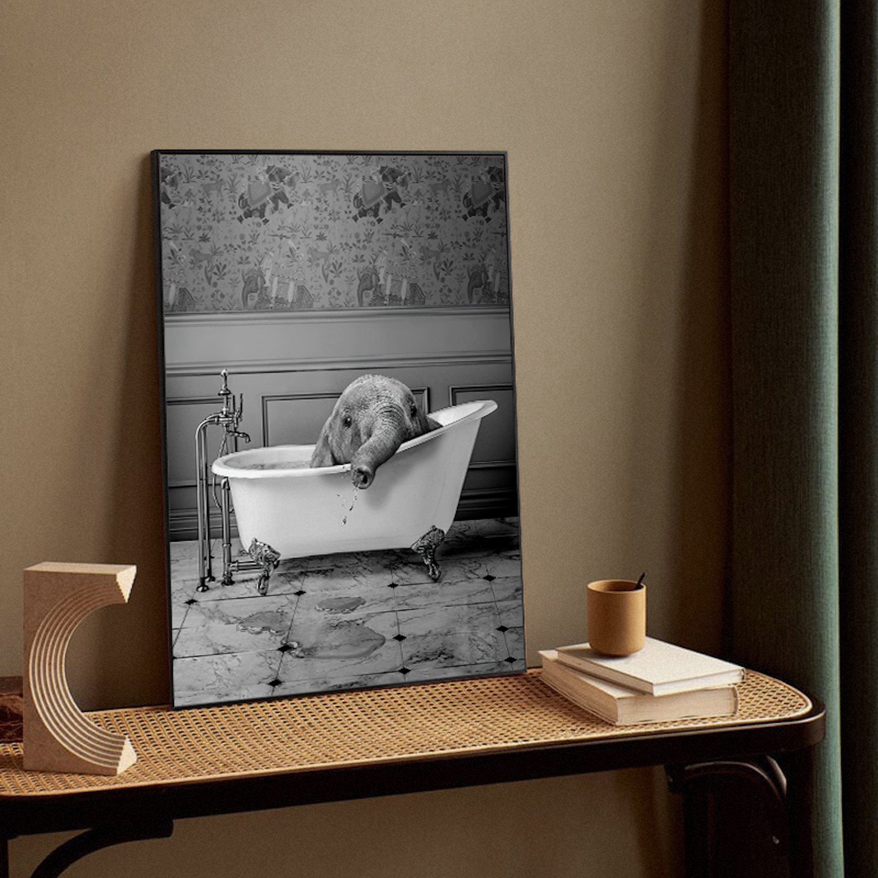 Set of 3 Animal in Bathroom Bath Tub Art Print Giraffe in Etsy