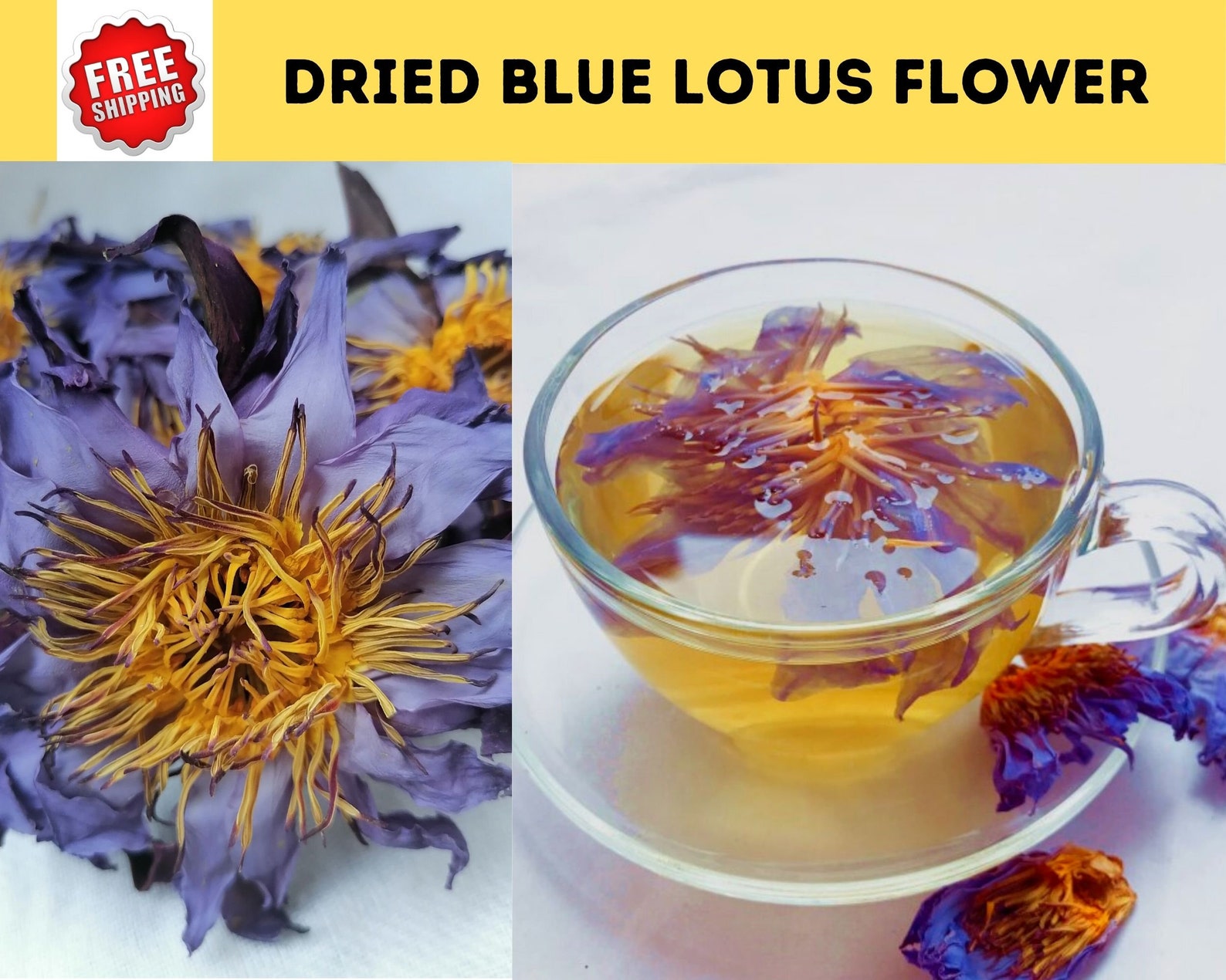 DRIED BLUE LOTUS Flower100 Organic Sacred Blue Lotus Etsy