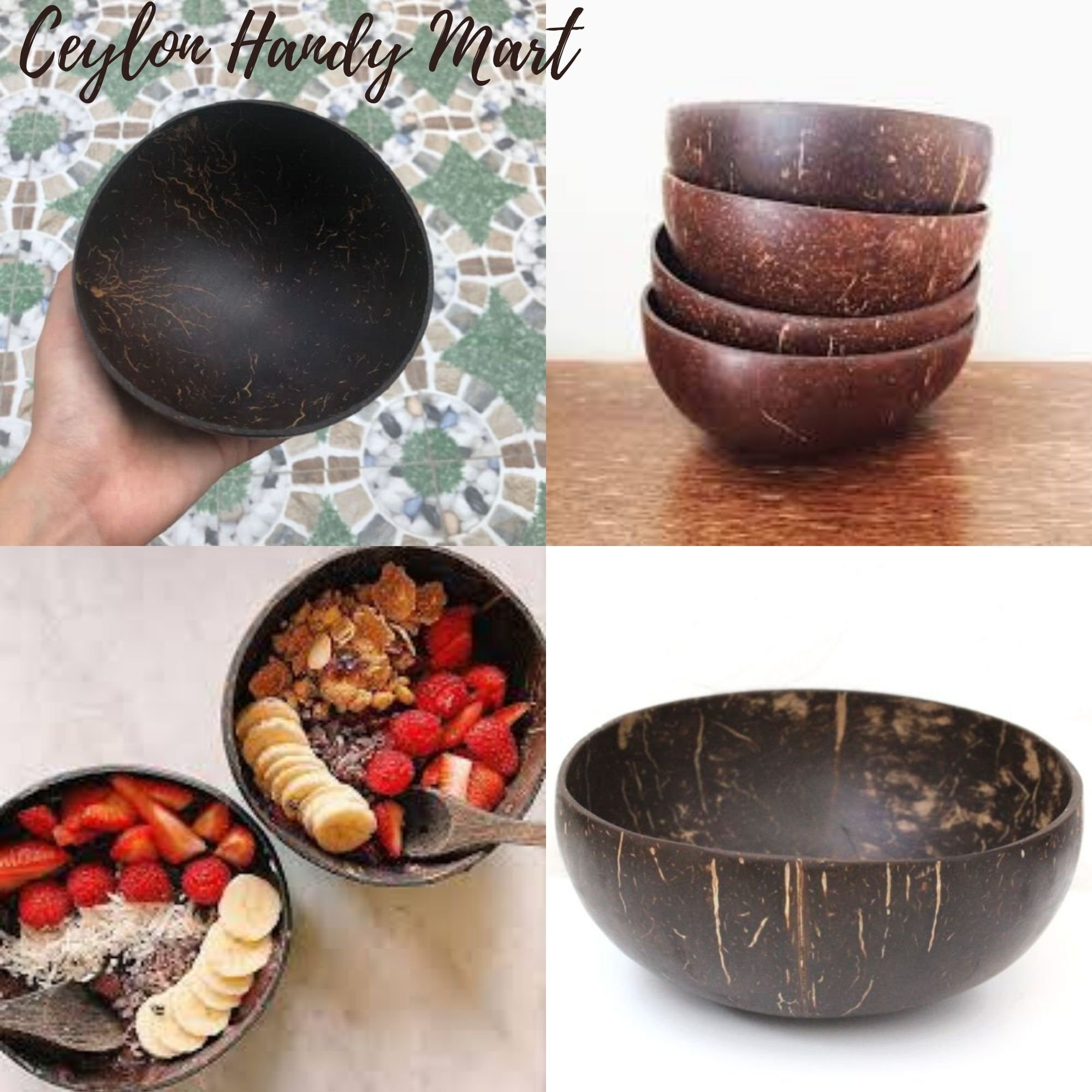 Coconut bowl 4pcs SetMade from Eco friendly smooth finish Etsy