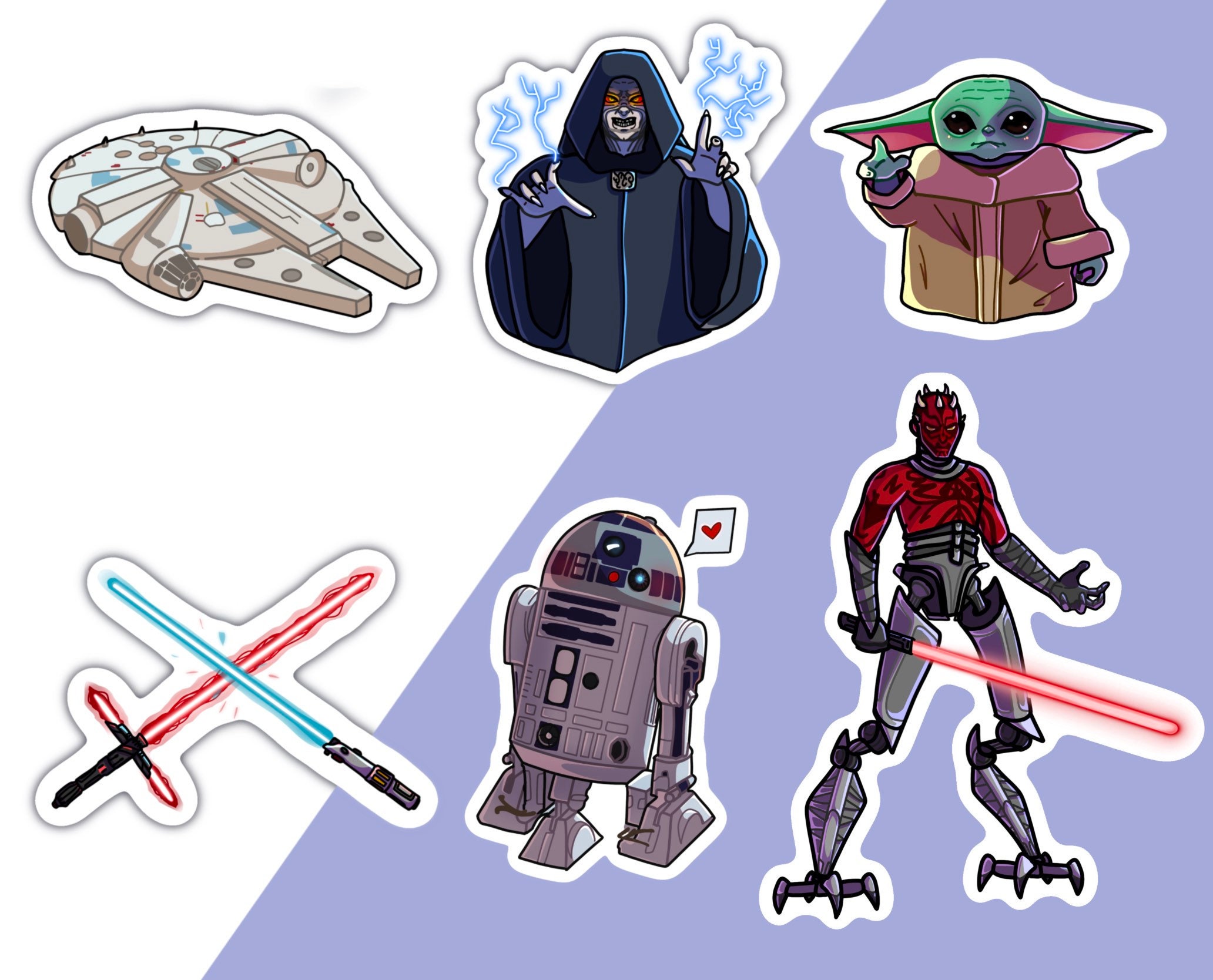 PACK STICKERS STARWARS / paquete de pegatinas / pegatinas del Etsy