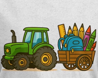 School Tractor PNG, Back to School PNG, Teacher png, Back to School for Boys png, School Boys png, Instant Download PNG