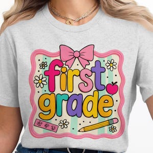 Fiocco Coquette di prima elementare in formato PNG: design per ragazze per il ritorno a scuola (download digitale)