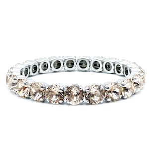 Natural Crystal Tennis Bracelet: Handmade Stretch Bracelet, UK Made