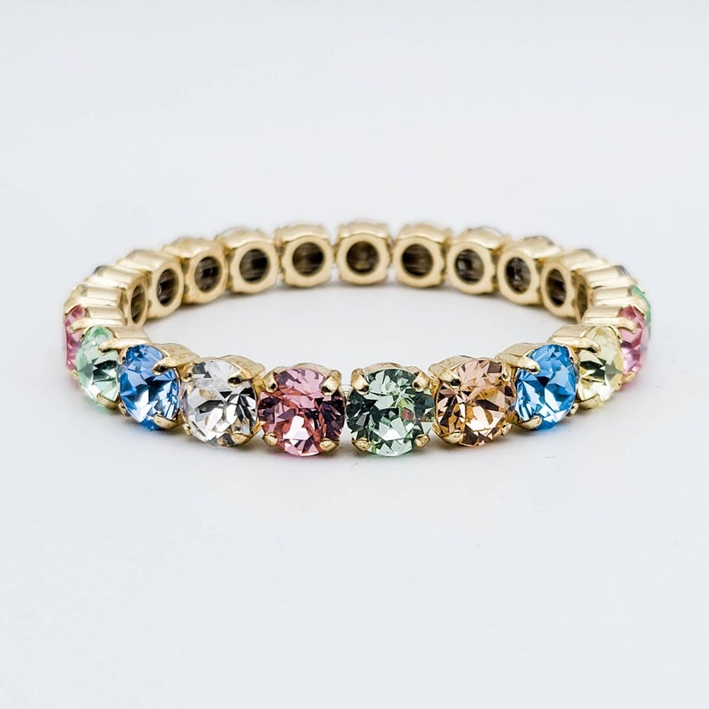RAINBOW Crystal Bracelet, Rainbow Tennis Bracelet, Mothers Day Present, Majestic Collections. image 5