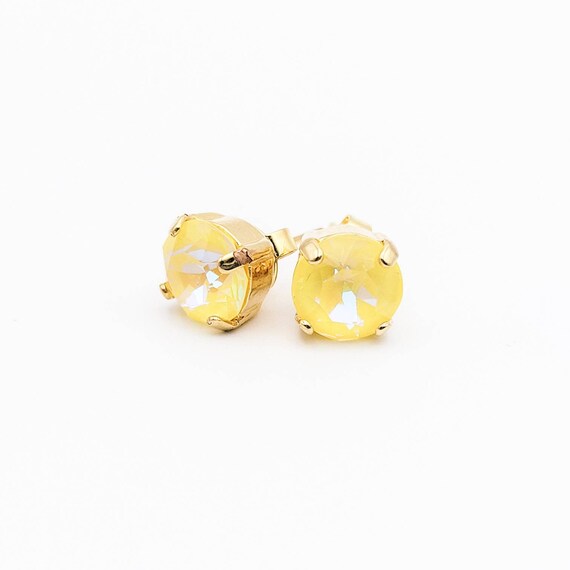 SUNSHINE DELITE Stud Earrings swarovski Crystal Earrings Yellow Crystal Studs Easter Gift Choose Your Finish majestic Collections Etsy