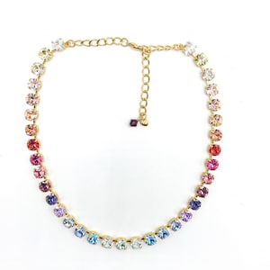 COLOUR WAVES,  Crystal Necklace,Rainbow Necklace, Statement Necklace, Special Gift For Her,  Majestic Collections .