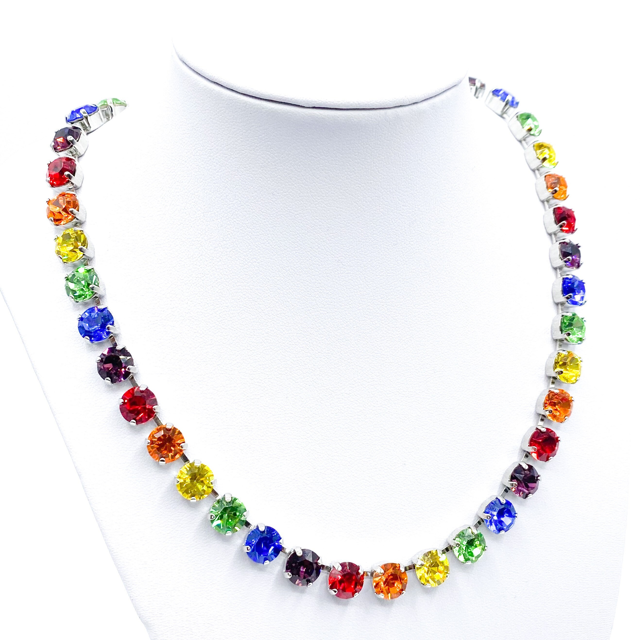 RAINBOW Crystal Necklace Mothers Day Necklace Multicoloured Necklace LGBTQ Unisex Necklace Statement Necklace Majestic Collections Etsy Australia