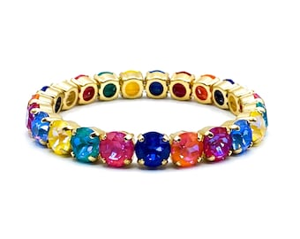DOLLY MIXTURES Rainbow Bracelet, Crystal Rainbow Bracelet, Bracelet Gift Ideas .