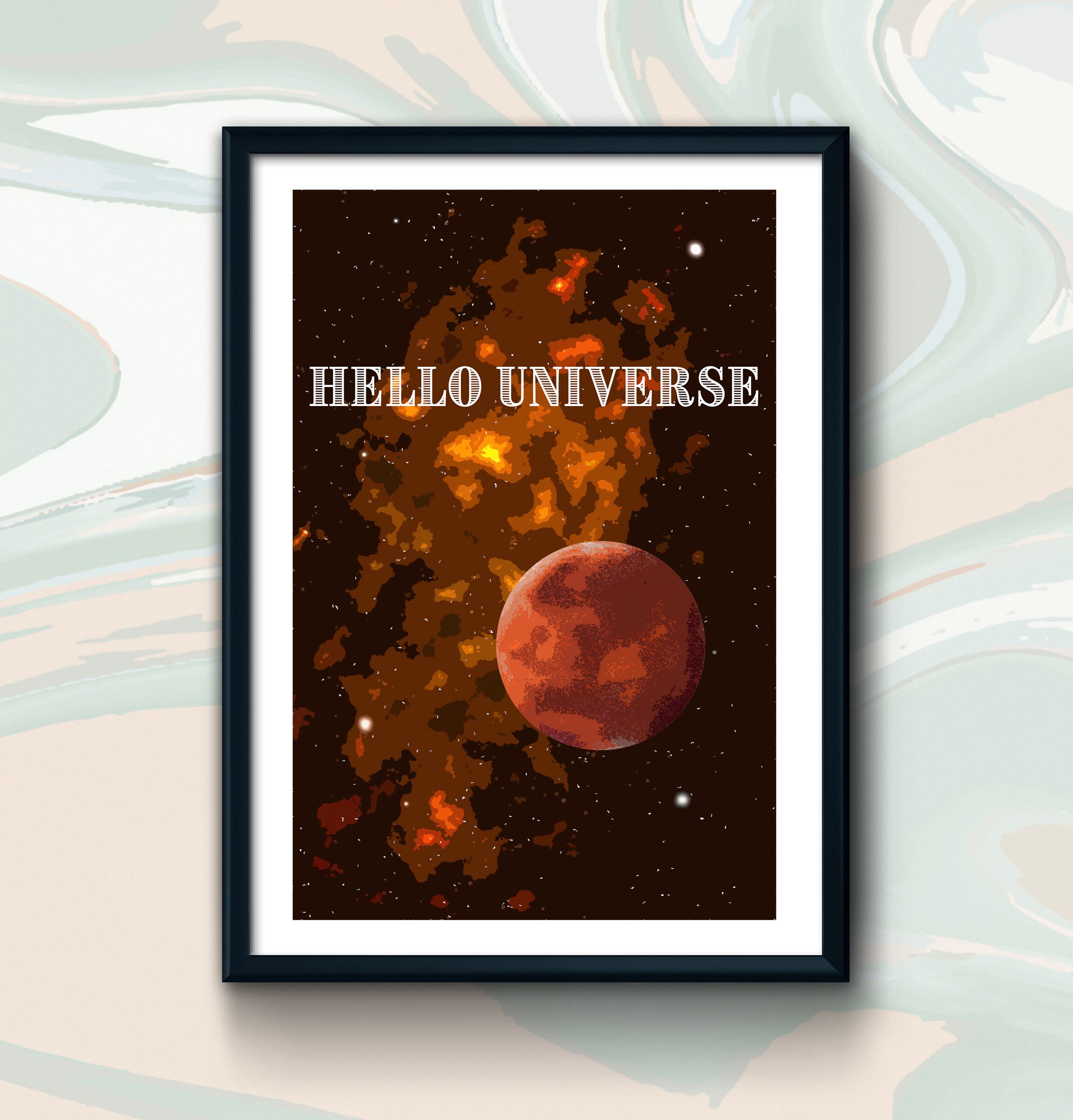 Hello Universe Digital Art Print Poster Print Space Lover | Etsy