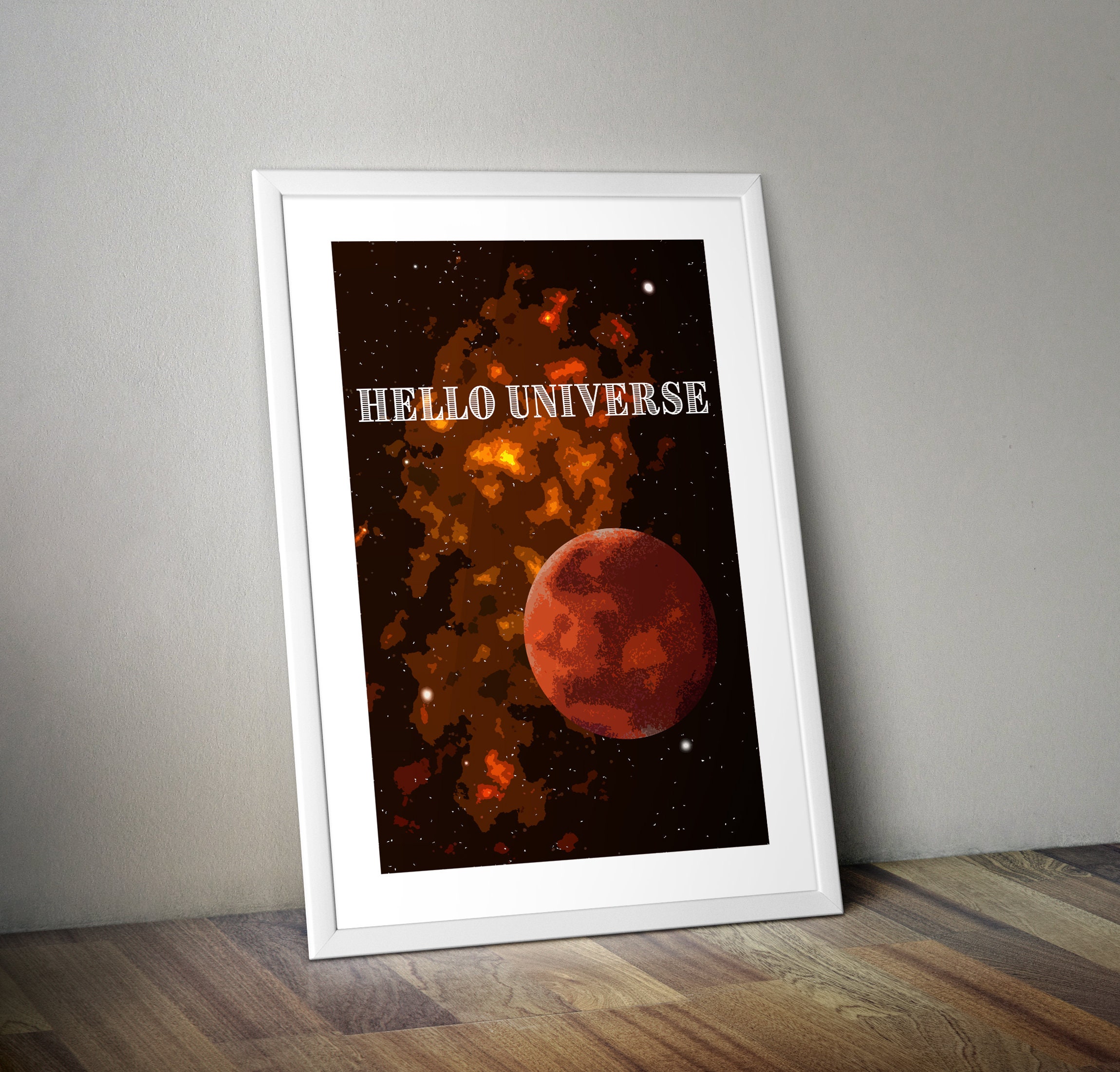 Hello Universe Digital Art Print Poster Print Space Lover | Etsy