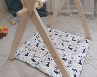 Wooden Baby Gym, Natural Mobile activity, Sensory playtime, Wooden Montessori Mobile, Baby Development, Nursery decor