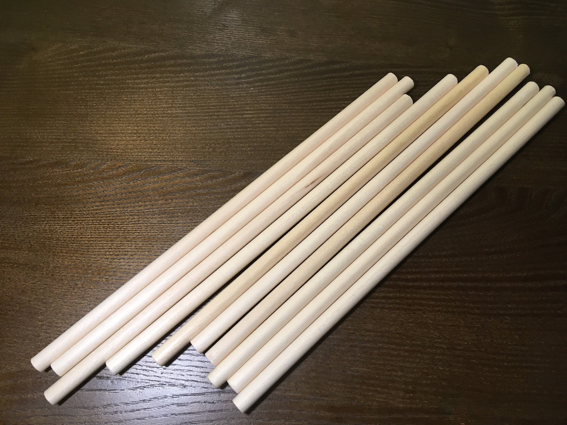 Wooden Dowels 10mm Diameter 30cm long 10 pcs. Wooden rod Etsy