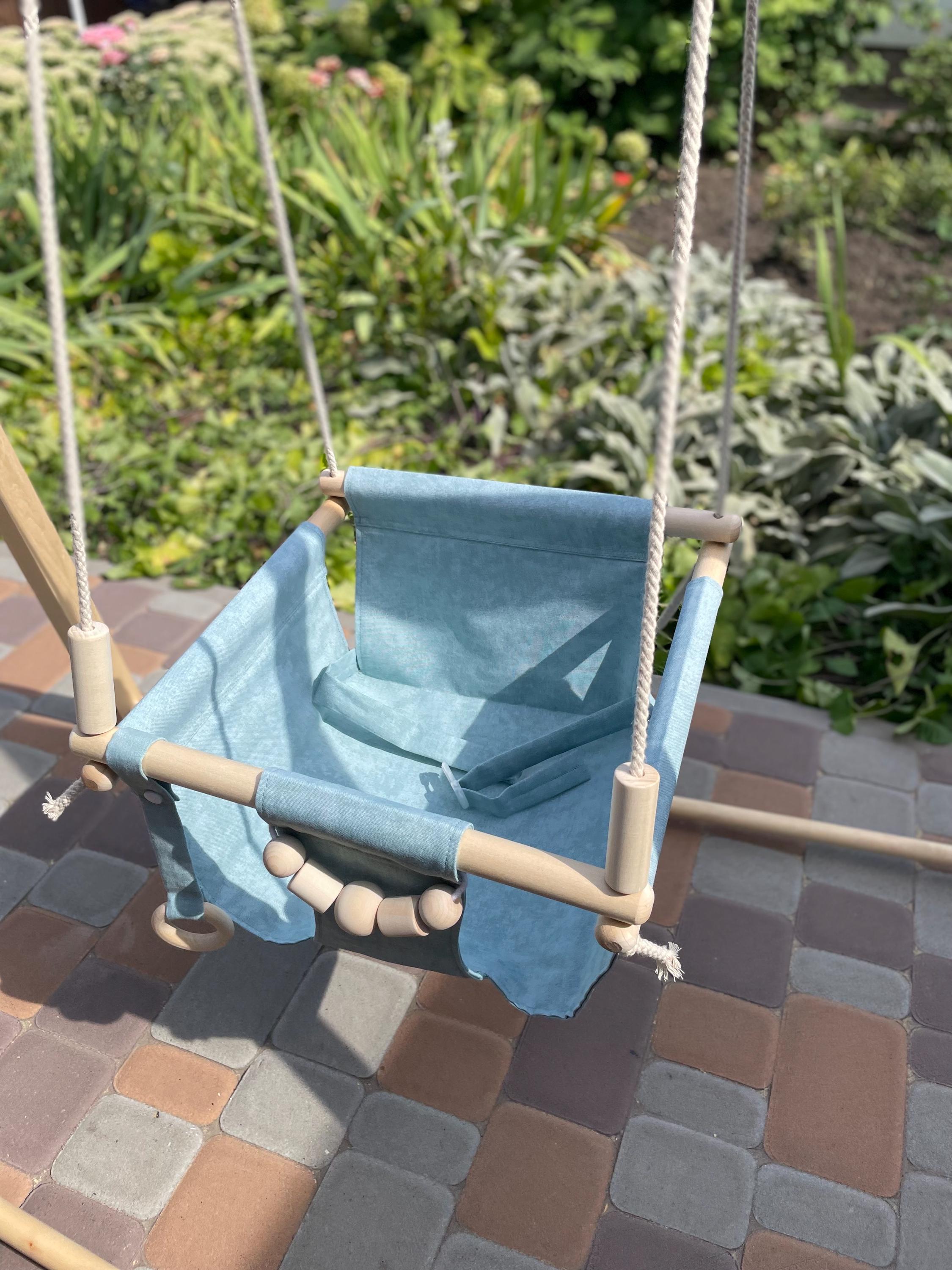Altalena Bambini In Tela Con Cintura E Cuscino – Per Esterni E Interni, 6-36 Mesi, Portata 60 Kg, Regolabile E Facile Da Montare