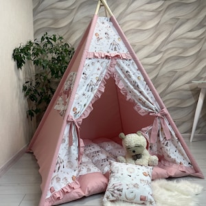 Play Teepee for Boys and Girls (FULL SET) , Kids play tent ,  Teepee Tent Play Tents , Teepee tent for kids ,  Play teepee , chapiteau