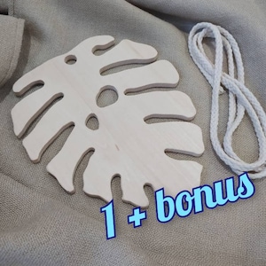 Leaf monstera for teepee + rope, teepee decoration, Monstera Leaf Wooden Coaster, Tropical leaf