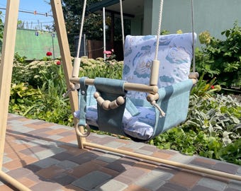 Baby swing with pillow and seat belt..(FULL SET), toddler swing, baby swing indoor, kids swing, baby girl gifts, outdoor swing, garden swing