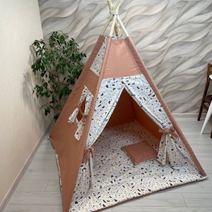 Play Tents for Boys Girls with poles, Kids play tent ,  Teepee Tent Play Tents , Teepee tent for kids ,  Childrens room teepee,  Play teepee