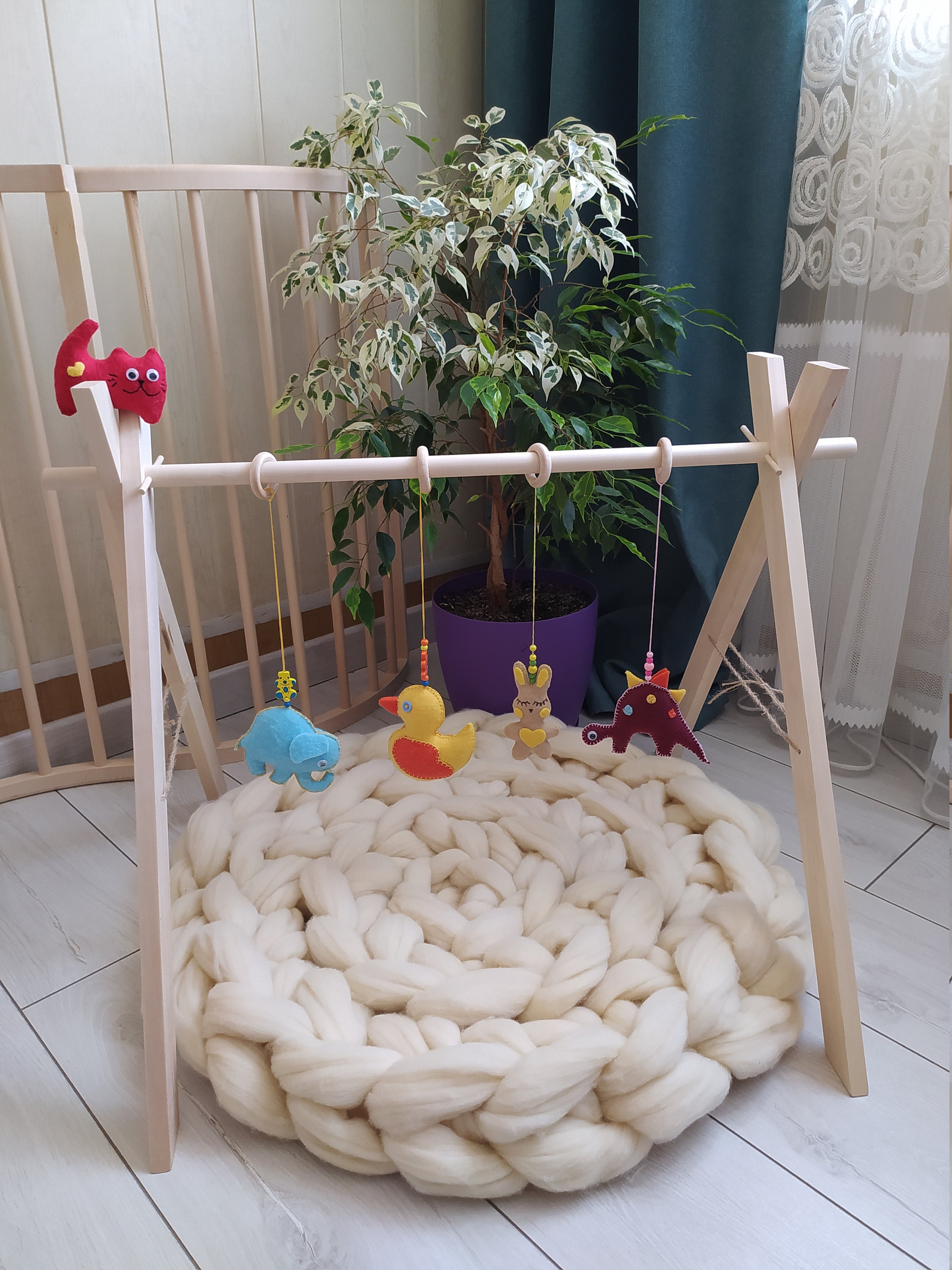 Wooden Montessori Mobile Mobile Activity Natural Wooden Baby Etsy UK