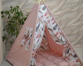 Play Tents for Boys Girls FULL SET , Kids play tent ,  Teepee Tent Play Tents , Teepee tent for kids ,  Childrens room teepee ,  Play teepee