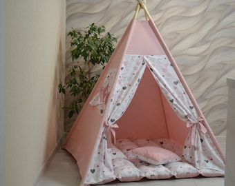 Play Tents for Boys Girls (FULL SET) , Kids play tent ,  Teepee Tent Play Tents , Teepee tent for kids ,  Play teepee