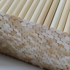 Wooden dowels 0.24&#39;&#39; Diameter, 5-20&#39;&#39; long. Wooden rod, Unfinished Natural Wooden Craft Sticks, Creative round sticks