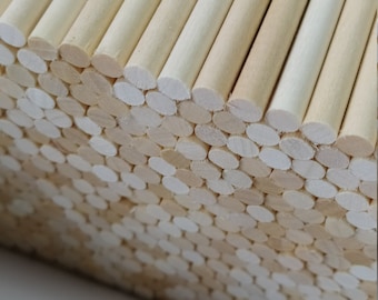 Houten deuvels, diameter 0,24'', 5-20'' lang. Houten staaf, onafgewerkte natuurlijke houten ambachtelijke stokken, creatieve ronde stokken