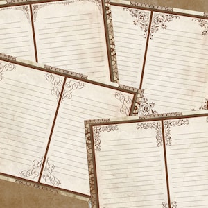 DIGITAL DOWNLOAD | lined journal pages | vintage | paper crafts | printable | junk journal basic paper
