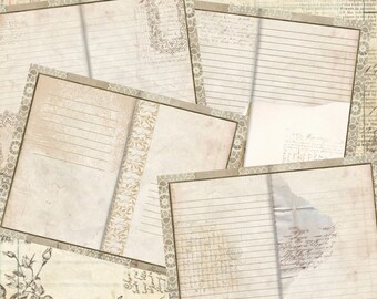 DIGITAL DOWNLOAD | lined journal pages | vintage | paper crafts | printable | junk journal basic paper