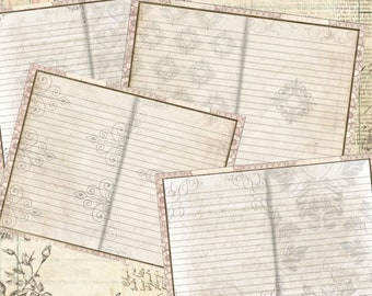 DIGITAL DOWNLOAD | lined journal pages | vintage | paper crafts | printable | junk journal basic paper