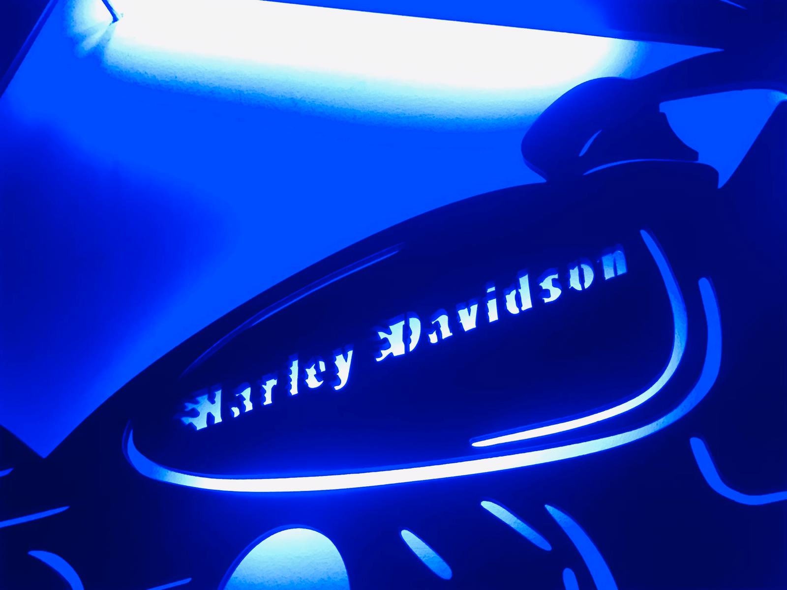 Illuminated harley davidson wall decorwall arthome Etsy