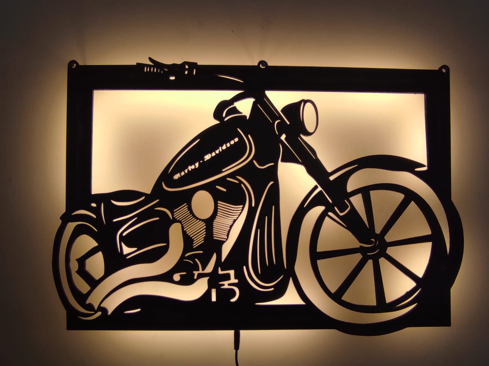 Illuminated harley davidson wall decorwall arthome Etsy