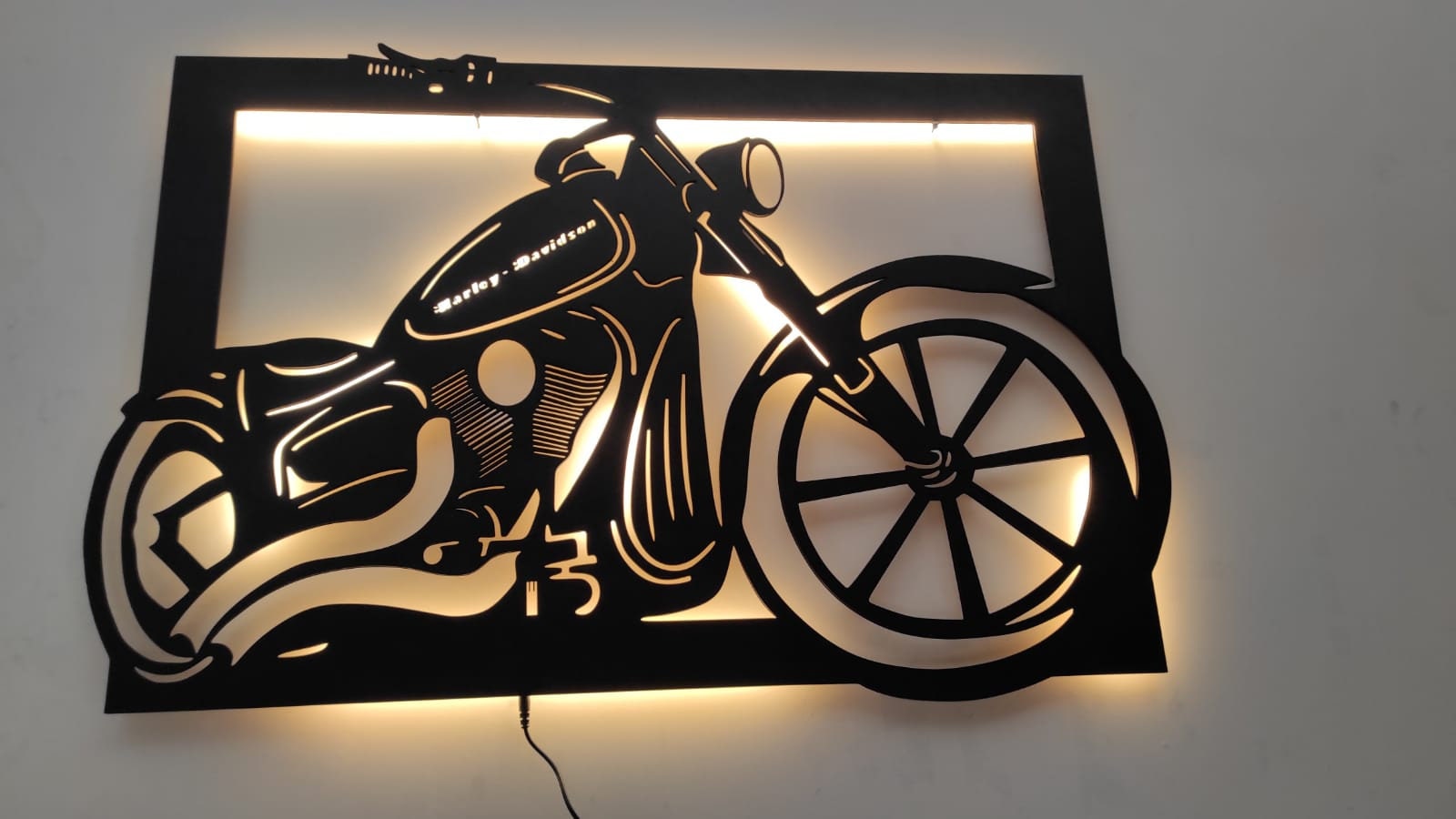 Illuminated harley davidson wall decorwall arthome Etsy