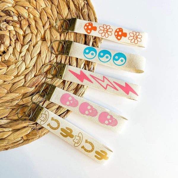 Canvas Keychain Etsy