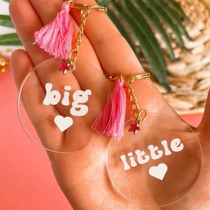 Big Little Reveal Sorority Sister Matching Keychains. Sorority Sisters Keychain Gift. Sorority Little and Big Keyring. Sorority Family.