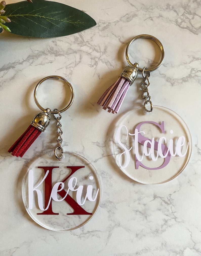 Initial Keychains Letter Custom Keychain With Initial Etsy