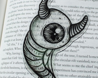 Spooky Eyeball Bookmark: Hand-Drawn Gothic Horror Art