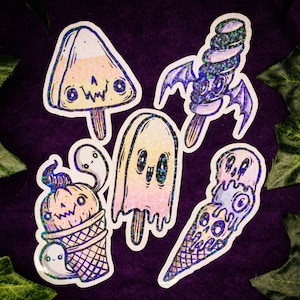 Summerween Ice Cream Holo-Vinyl-Sticker: Gruseliger Gothic-Sticker