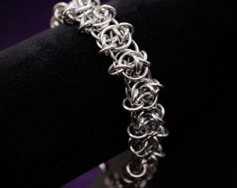 アクセサリー 重厚 チェーンメイル ブレスレット ステンレス シルバー
