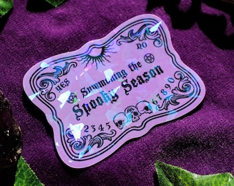 Sticker pour planche de ouija Holo : saison effrayante Halloween vinyle autocollant