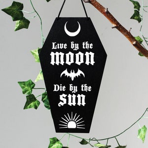 Letrero de ataúd gótico: decoración de vampiros, un espeluznante colgante de pared para Halloween