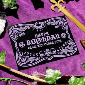 Carte postale joyeux anniversaire Carte d'anniversaire Ouija Board Carte postale Spirit Board Carte d'anniversaire spirituelle Carte de sorcière Carte-cadeau d'anniversaire gothique