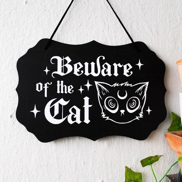 Cat Sign Witchy Wall Decor Gothic Wall Hanging Cat Lover Decor Cat Lover Gift Witch Decor Gothic Sign Cute Cat Decor Funny Sign Wall Hanging